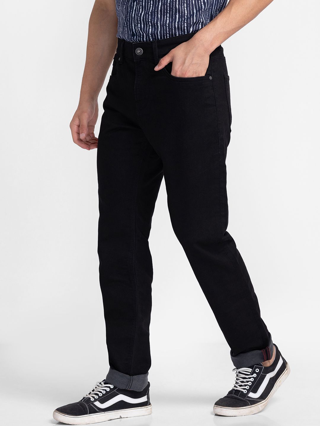 Menjadi Lelaki Manusia Black Slim Fit Jeans Rendah Rendah