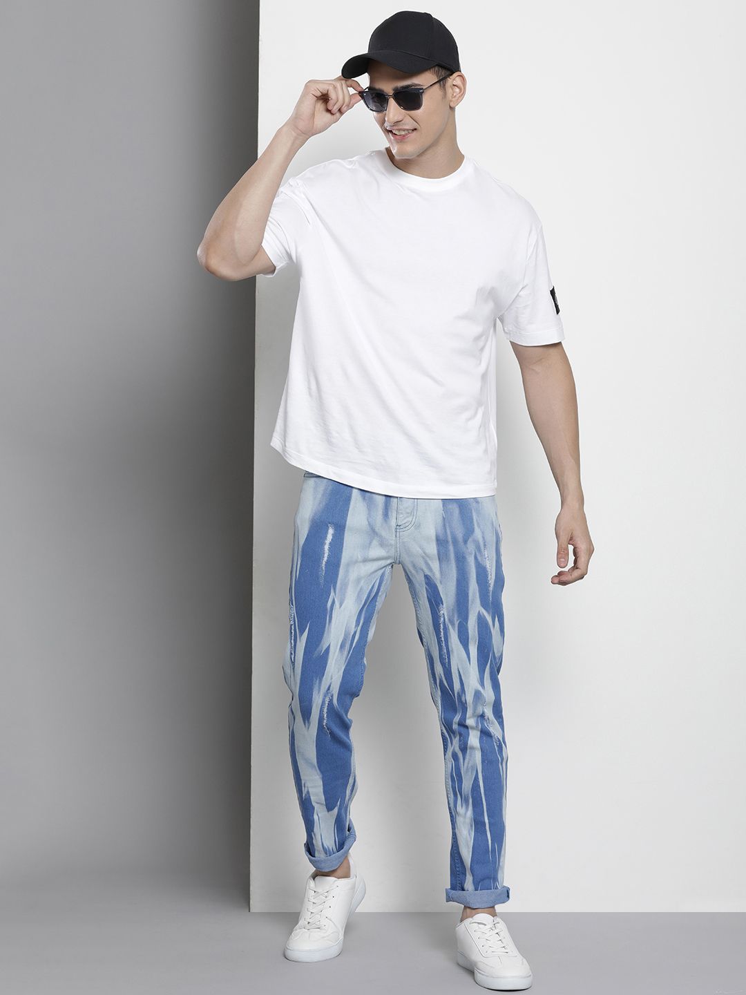 The Indian Garage Co Men Slim Fit Printed Jeans