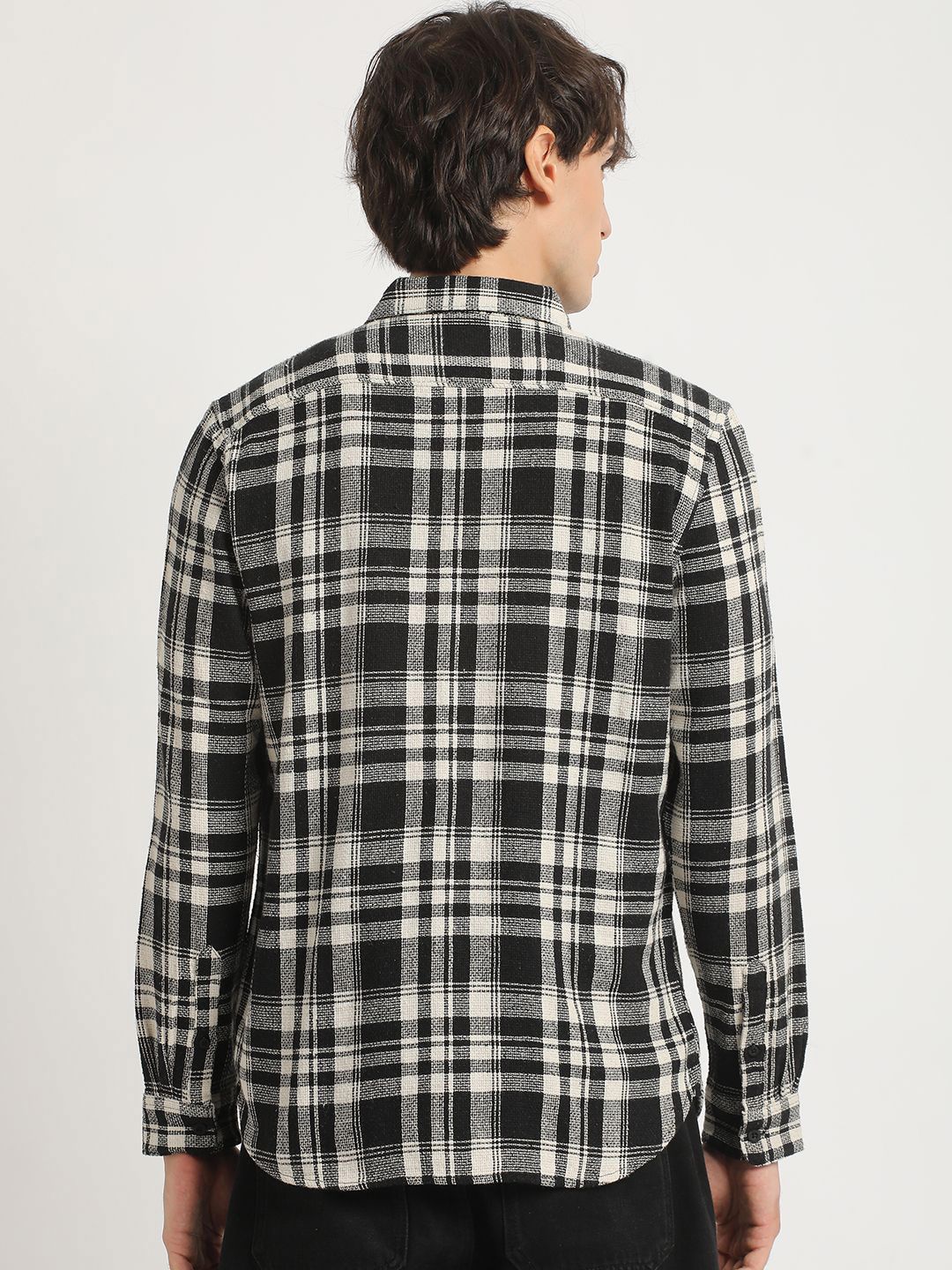 THE BEAR HOUSE Checked Slim Fit Pure Cotton Casual Shirt