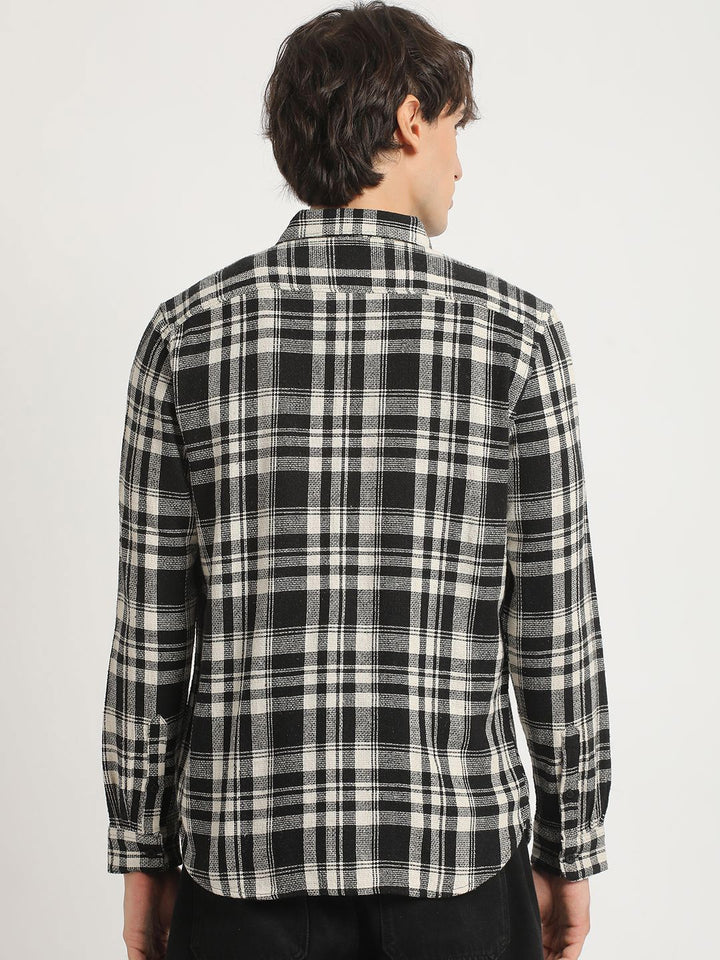 THE BEAR HOUSE Checked Slim Fit Pure Cotton Casual Shirt