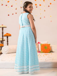 pspeaches Girls Printed Ready to Wear Lehenga & Blouse With Dupatta