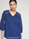 AND V-Neck Embellished Top