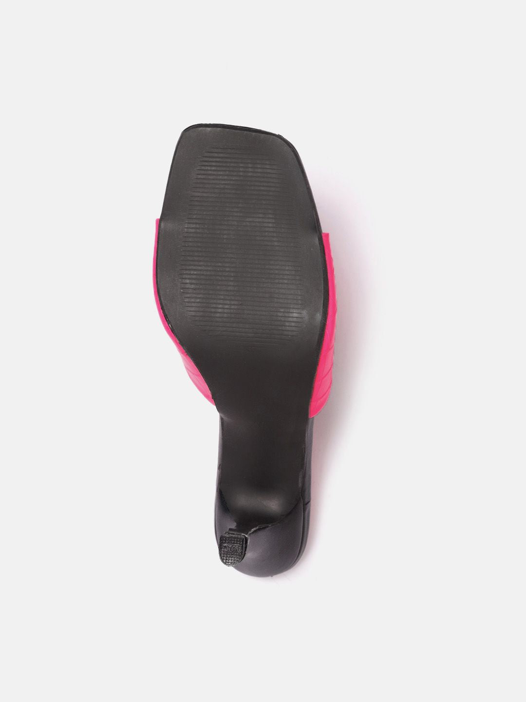 DressBerry Fuchsia Pink Croc Textured Slim Heels