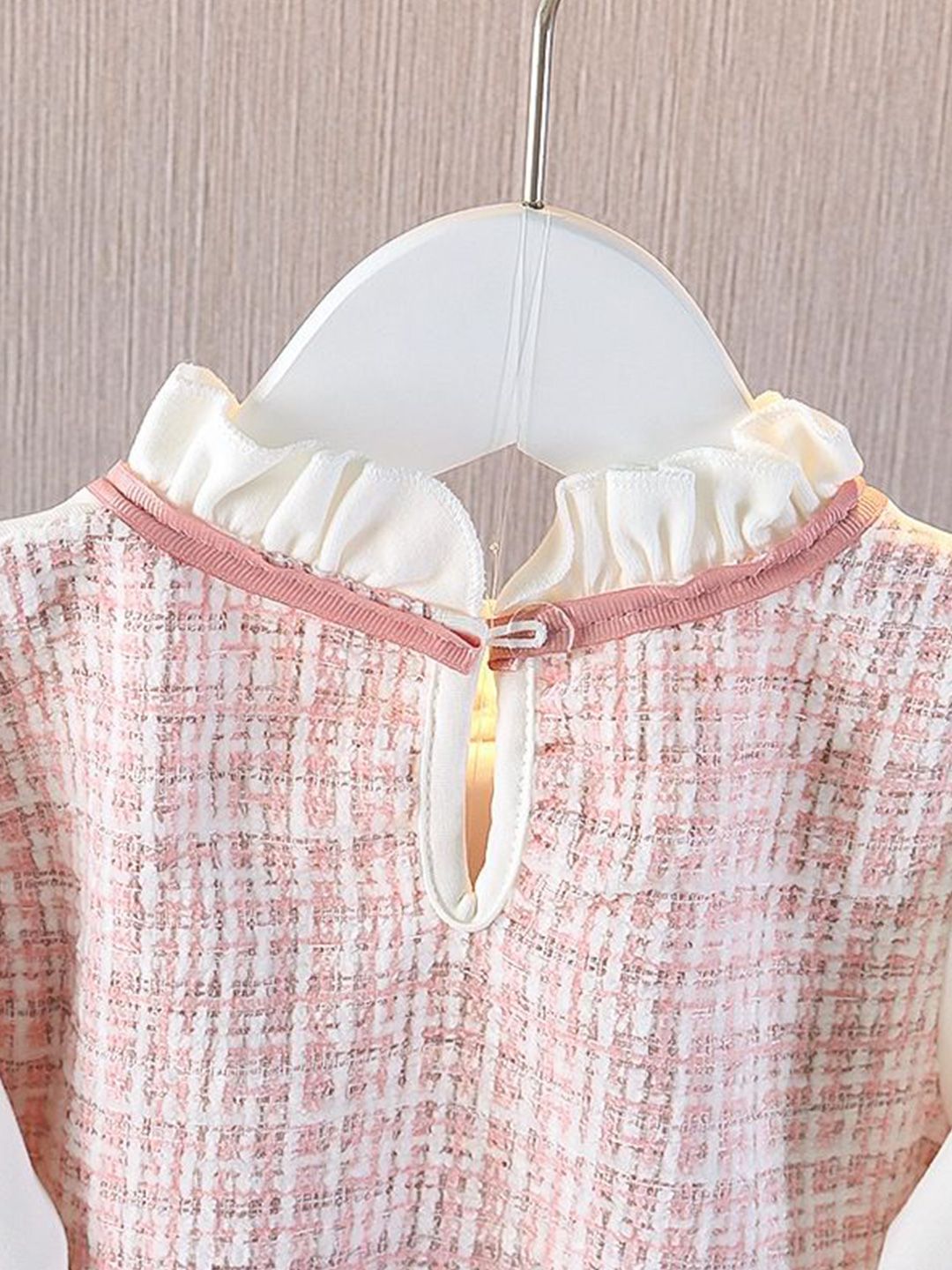 YK Girls Self Design A-Line Dress