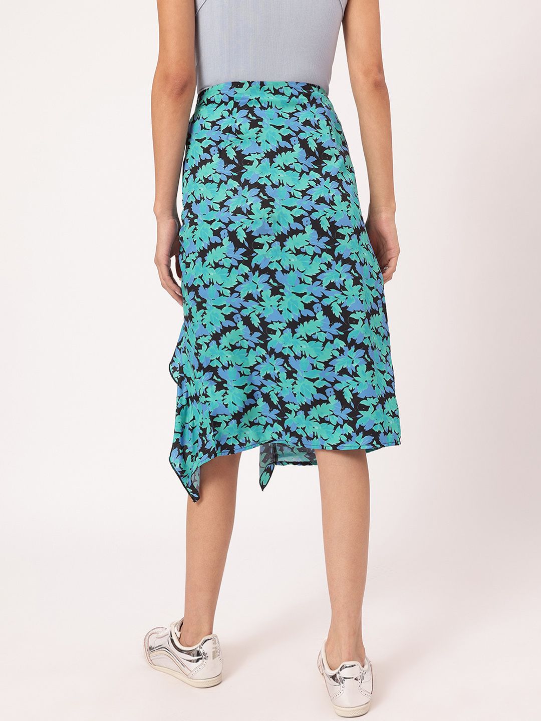 DressBerry Floral Ruched Straight Skirt