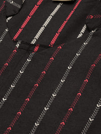 KALINI Geometric Embroidered Straight Kurta with Trousers