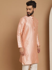 Anouk Men Pink Thread Work Kurta