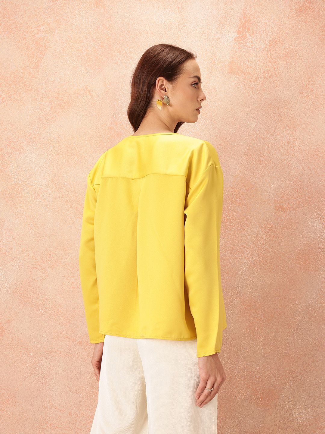all about you Satin-Finish Tie-Up Neck Shirt
