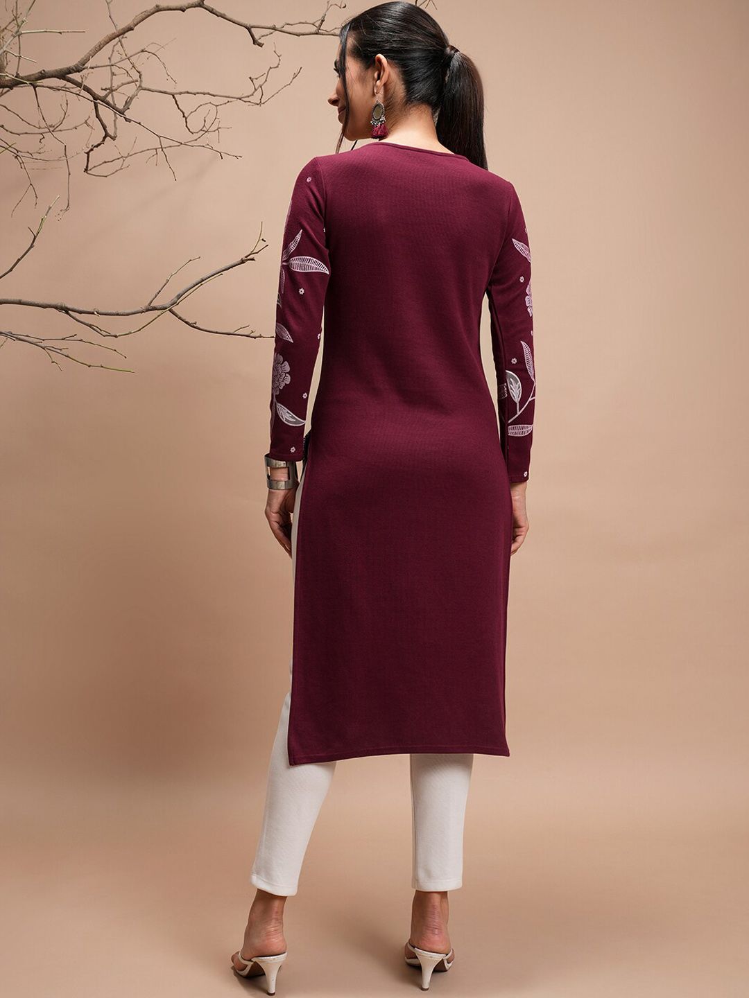 Vishudh Winter Floral Printed Kurta