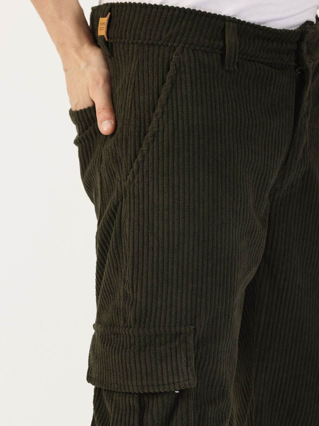 Thomas Scott Men Smart Regular Fit Corduroy Cargos