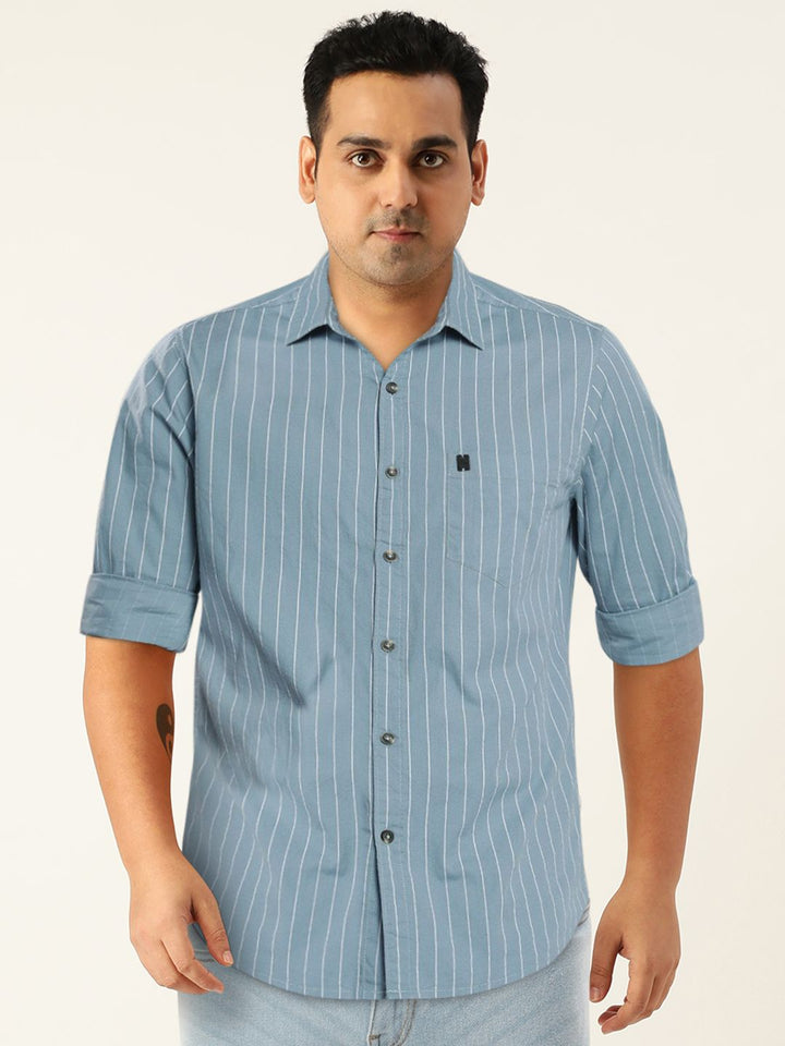 The Indian Garage Co Men Pinstripes Casual Shirt
