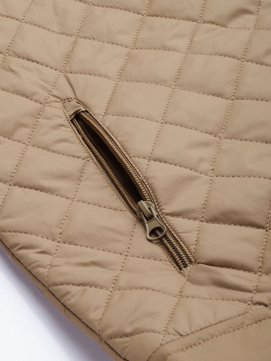 The Indian Garage Co Men Slim Fit Zip-Front Puffer Jacket with Insert Pockets