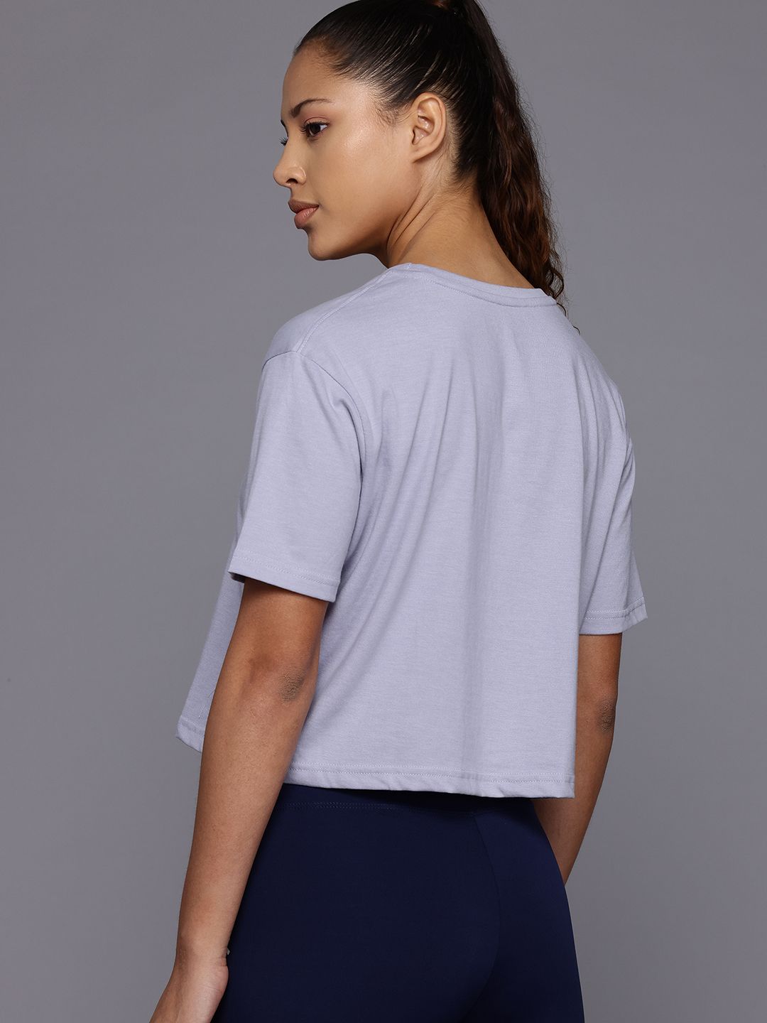 HRX by Hrithik Roshan Brand Logo Print Boxy Yoga T-shirt
