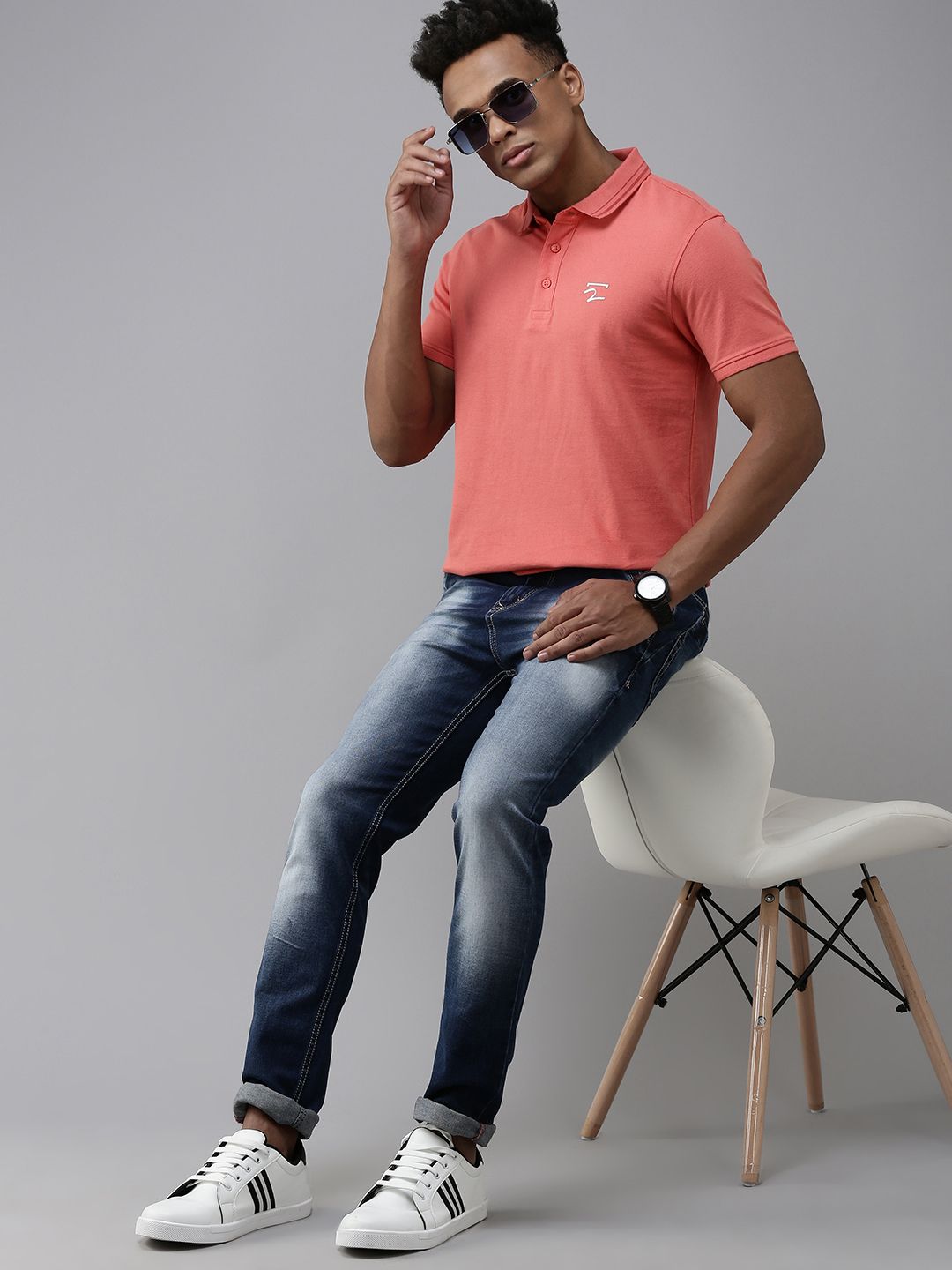 SPYKAR Men Polo Collar Pure Cotton Slim Fit T-shirt