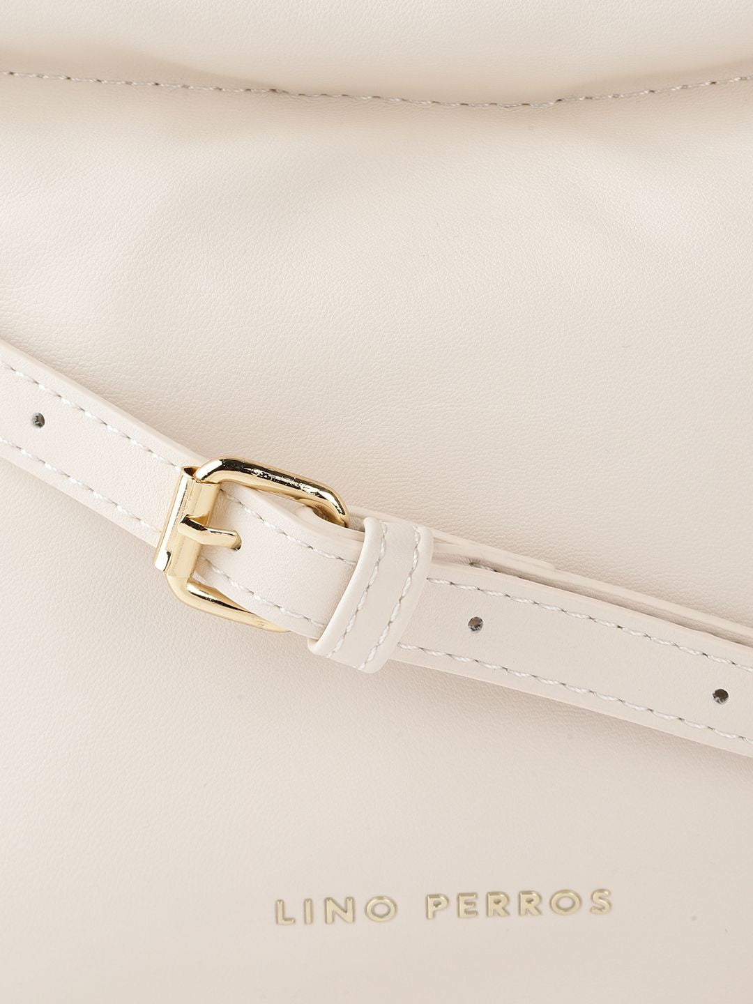 Lino Perros Off-White Structured Handheld Bag with Detachable Sling Strap
