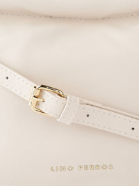 Lino Perros Off-White Structured Handheld Bag with Detachable Sling Strap