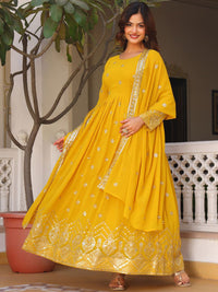 KALINI Women Floral Embroidered Regular Kurta with Trousers & With Dupatta