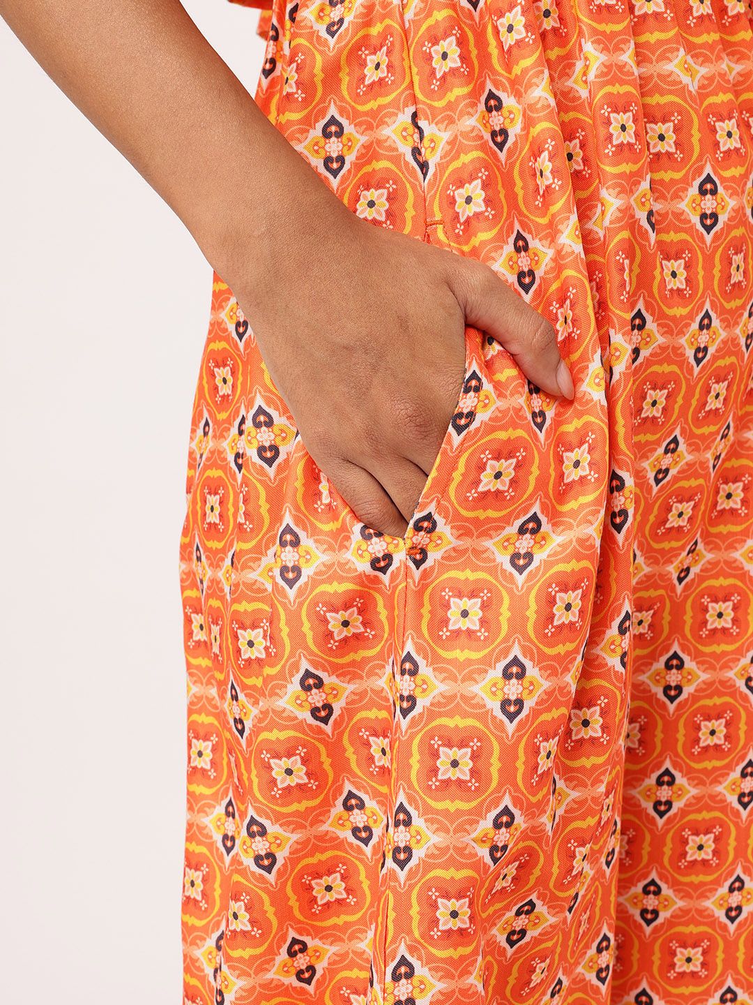 DressBerry Street Chic Meets Ethnic Prints Off-Shoulder Smocked Maxi Dress