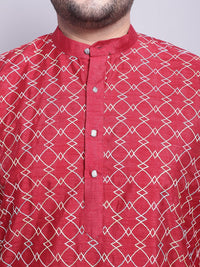 SOJANYA PLUS Plus Size Ethnic Embroidered Kurta With Pyjamas & fEmbroidered Nehru jacket