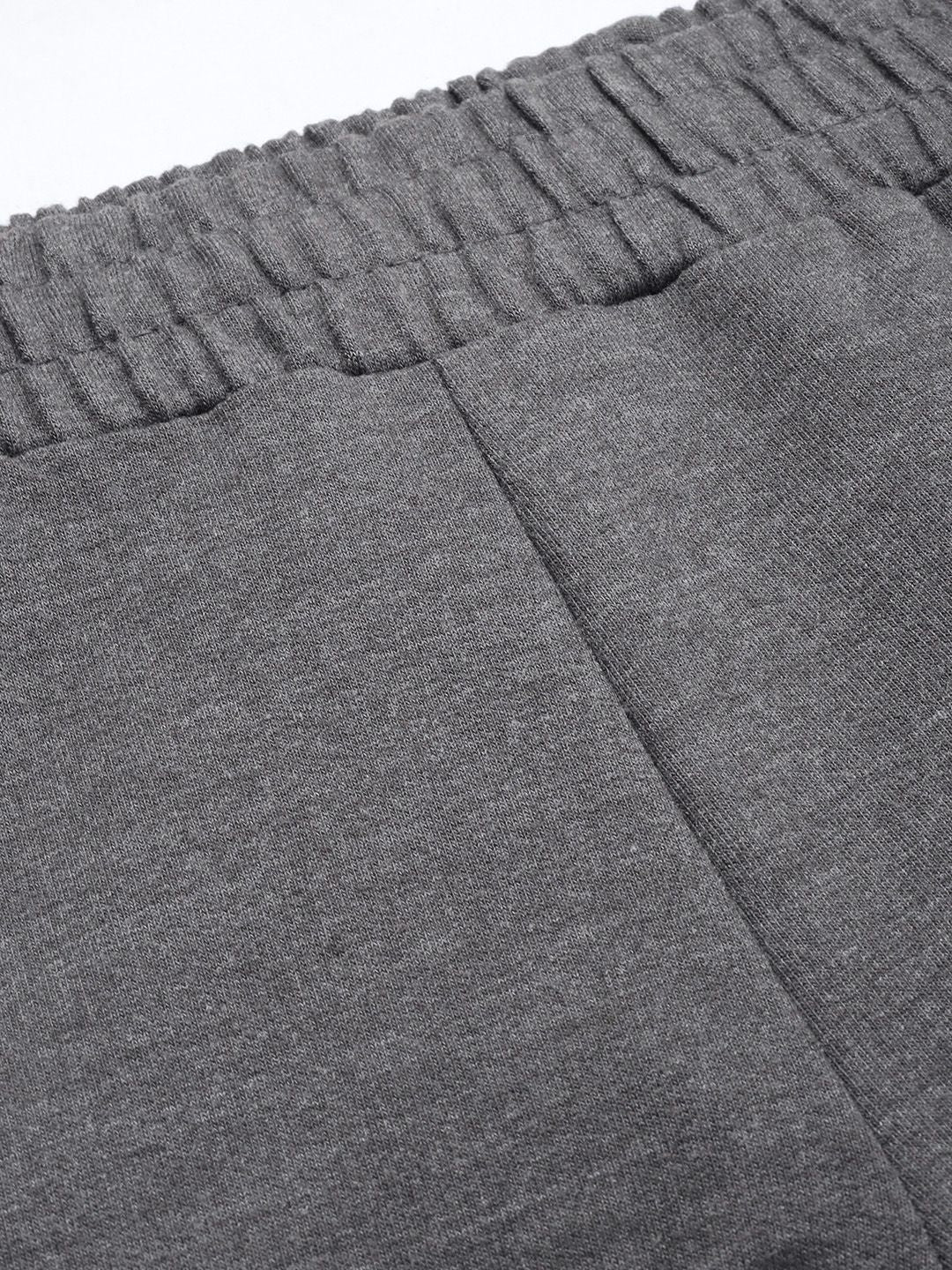 HRX By Hrithik Roshan Training Women Grey Anthra Melange Rapid-Dry Solid Track Pants