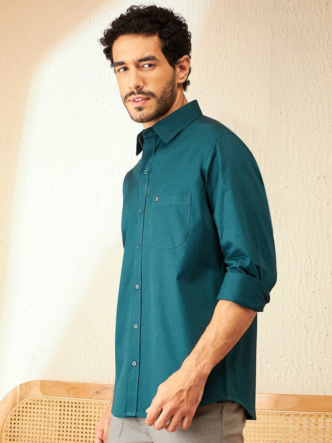 DENNISON Smart Spread Collar Cotton Formal Shirt