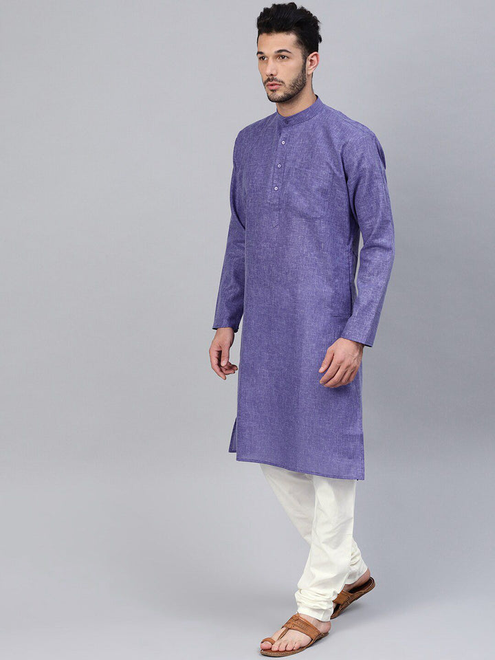 SOJANYA Mandarin Collar Patch Poket Linen Kapas Lurus Kurta