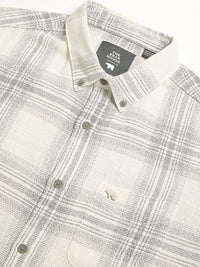 THE BEAR HOUSE Men Slim Fit Tartan Checks Button-Down Collar Opaque Casual Shirt