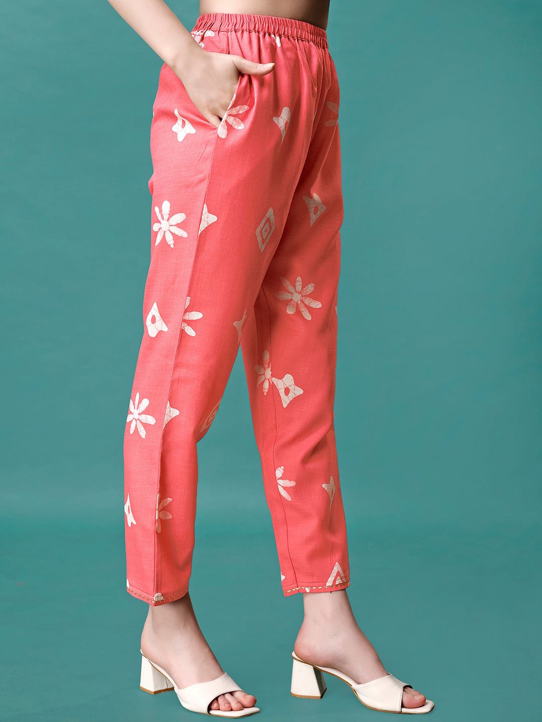 KALINI Bandhani Printed Gotta PattiKurta With Trousers & Dupatta