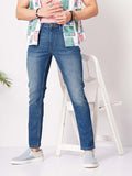 The Indian Garage Co Men Blue Slim Fit Low-Rise Clean Look Stretchable Jeans