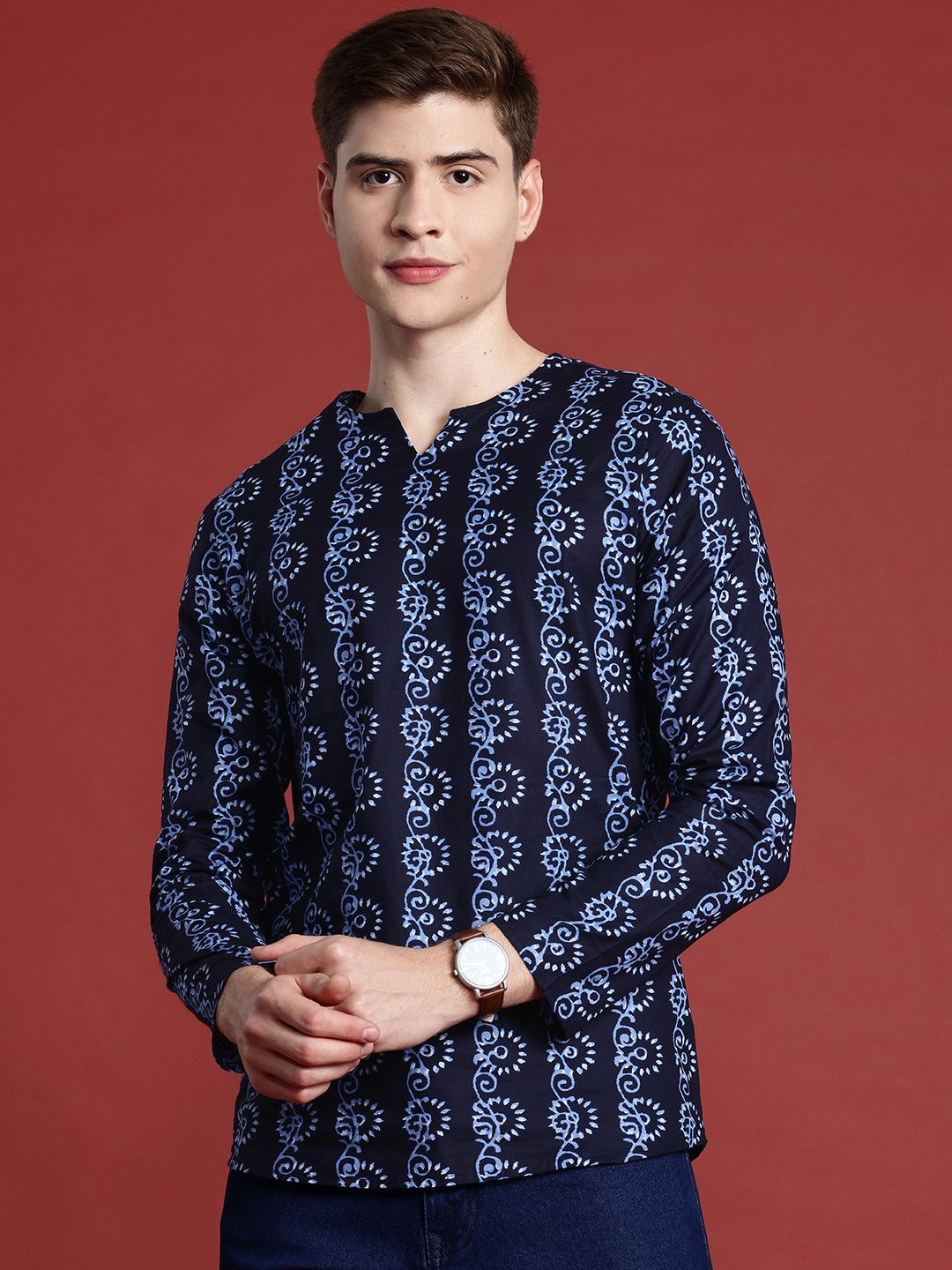 Anouk Pure Cotton Ethnic Motifs Printed A-line Kurta