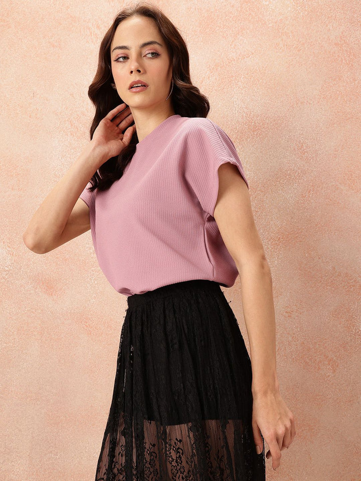 all about you Textured Extended Sleeves Top