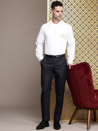 House of Pataudi Embroidered Detailed Pure Cotton Party Rozana Shirt