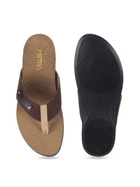 Metro Men Brown & Black Comfort Sandals