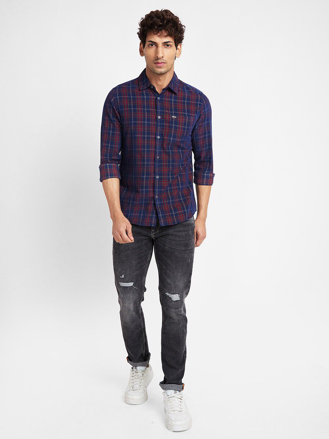 Being Human Slim Fit Tartan Checked Casual Shirt