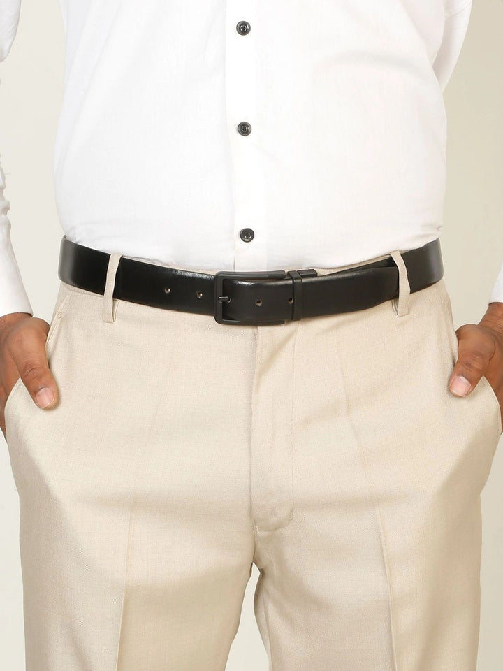 Teakwood Leathers Men Textured Leather Reversible Formal Belt