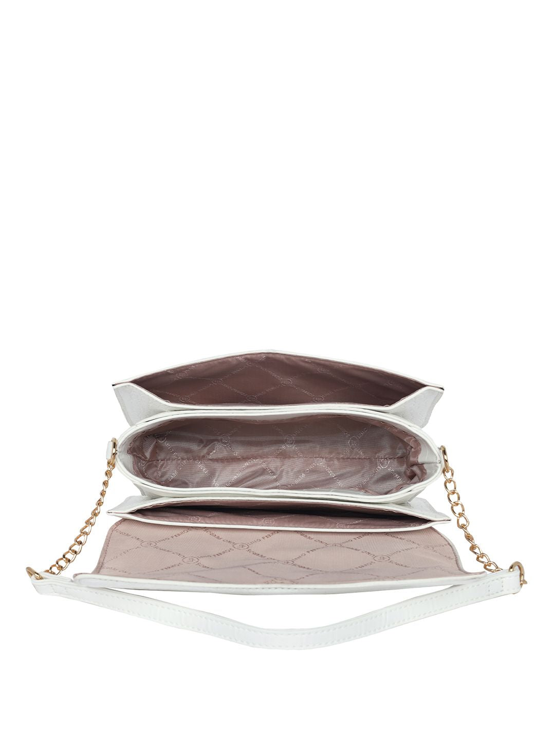 Lino Perros Croc Textured Structured Baguette Bag
