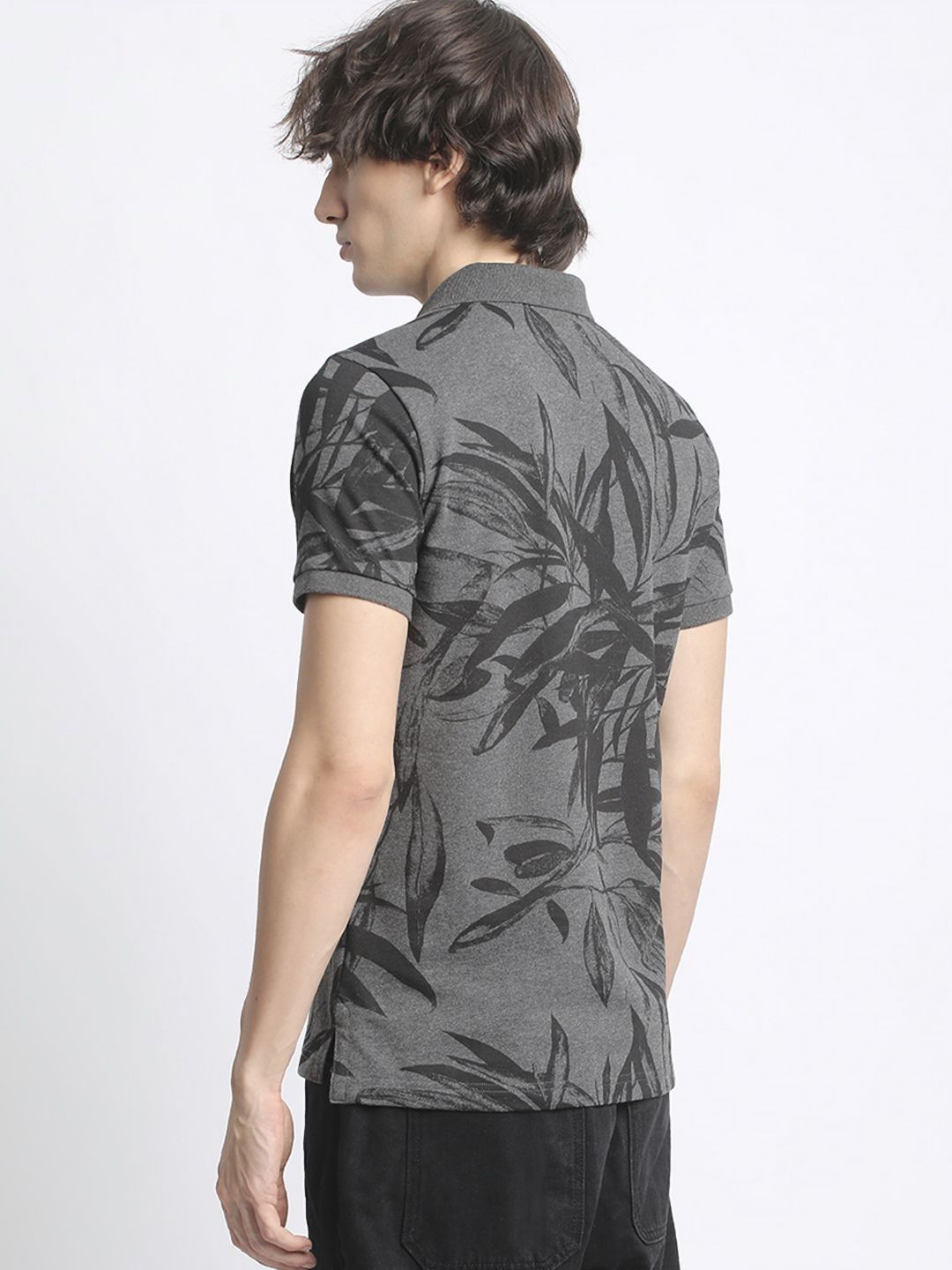 THE BEAR HOUSE Tropical Printed Polo Collar Pure Cotton T-Shirt