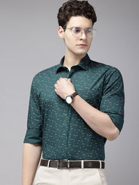 Park Avenue Slim Fit Floral Printed Pure Cotton Formal Shirt