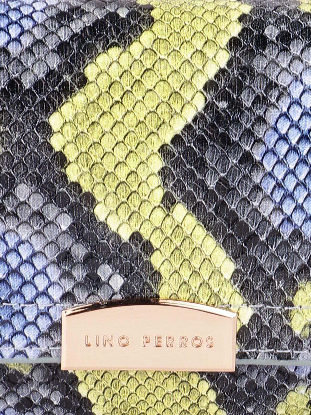 Lino Perros Women Snake Skin Textured Three Fold Wallet