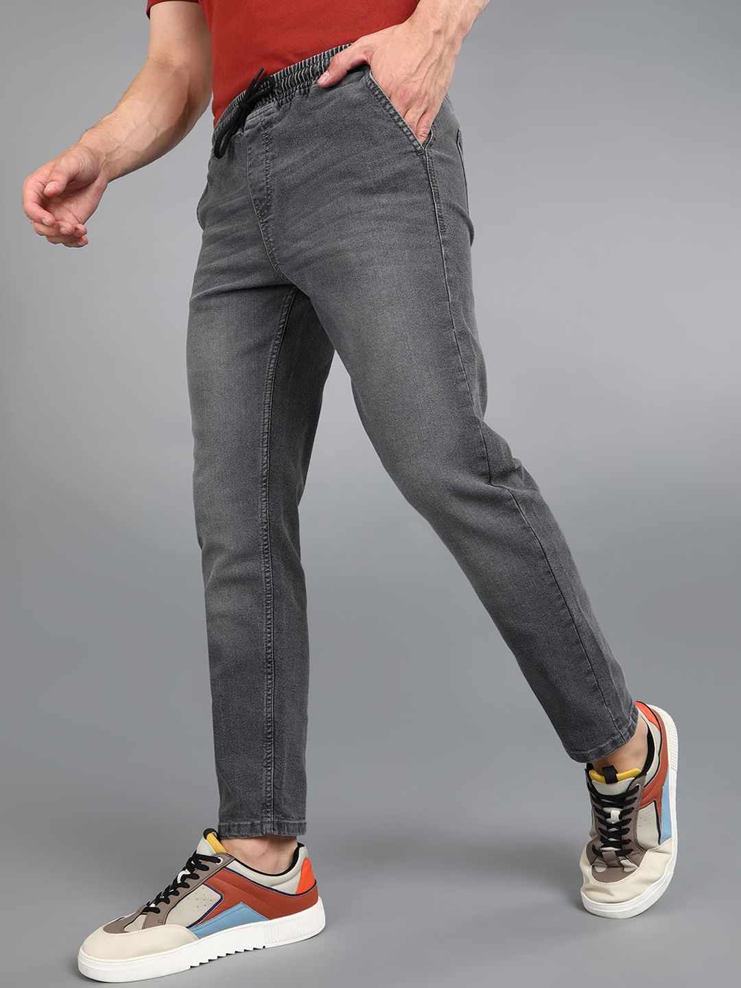 Urbano Fashion Men Mid-Rise Cropped Stretchable Joggers