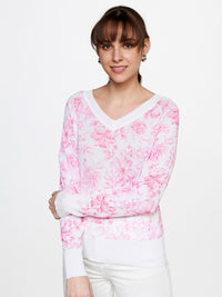 AND V-Neck Floral Print Bardot Top