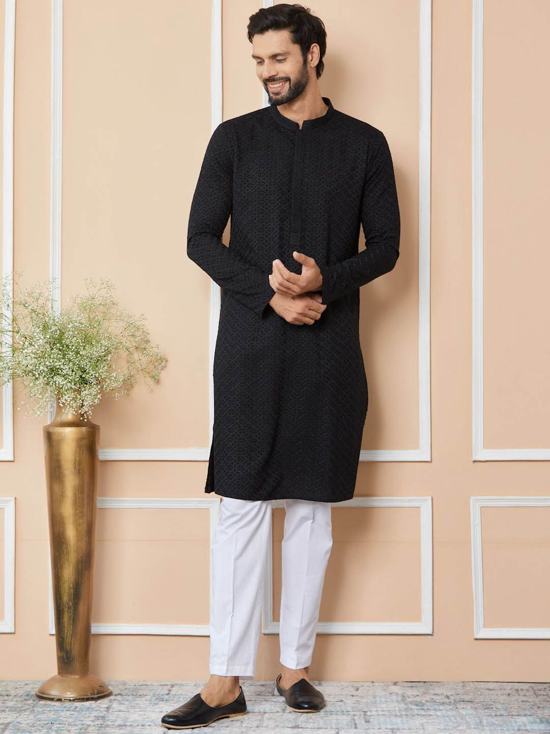 See Designs Ethnic Motifs Embroidered Regular Thread Work Kurta with Pyjamas