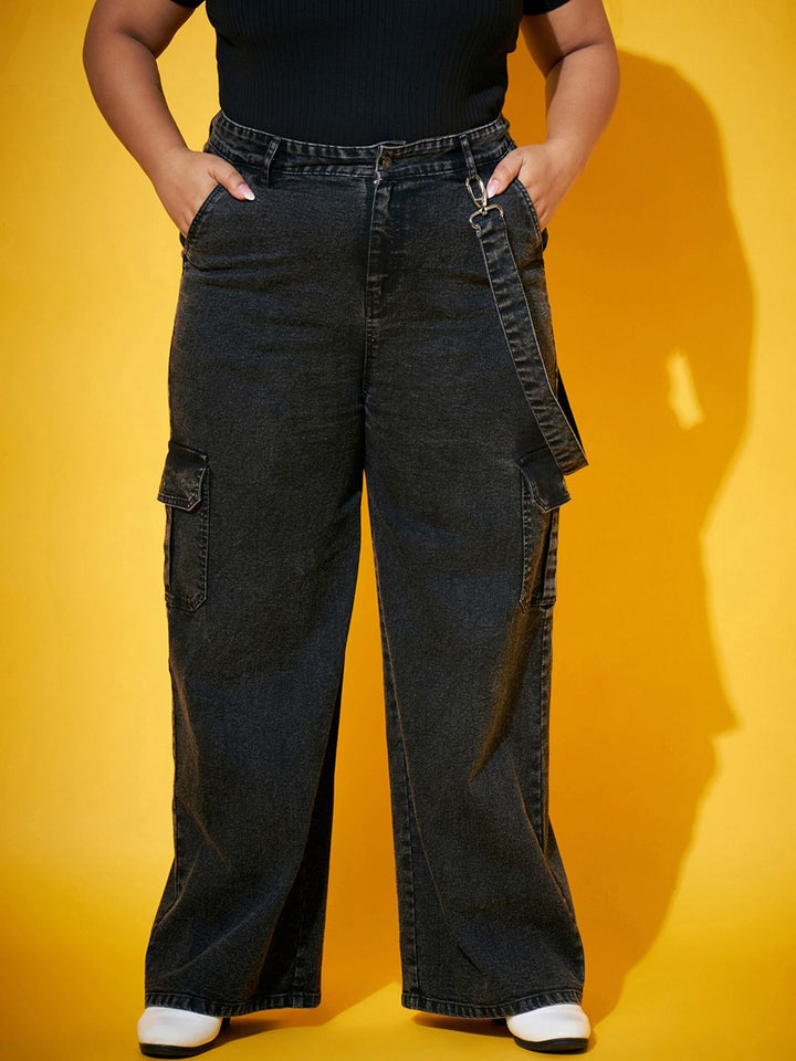 SASSAFRAS Curve Women Mid-Rise Comfort Straight Fit Stretchable Jeans