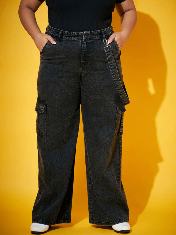 SASSAFRAS Curve Women Mid-Rise Comfort Straight Fit Stretchable Jeans