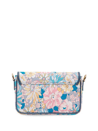 Berrylush Blue & Pink Floral Printed Structured Shoulder Bag