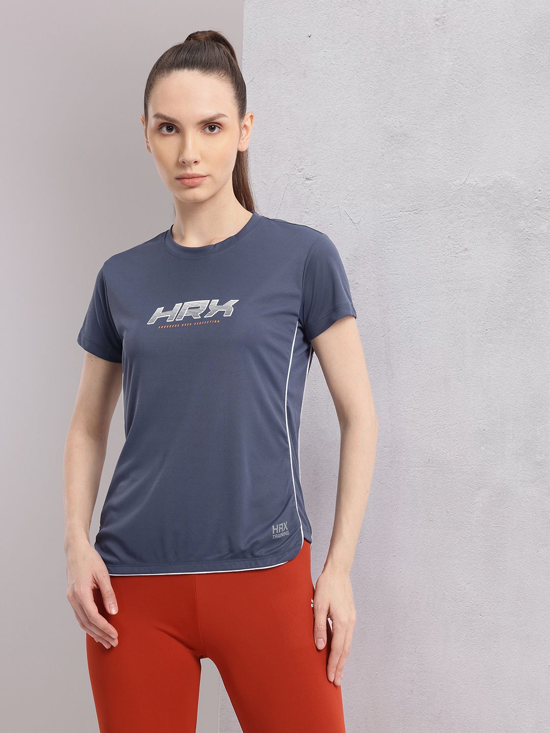 HRX by Hrithik Roshan Brand Logo Printed Rapid-Dry Training T-shirt