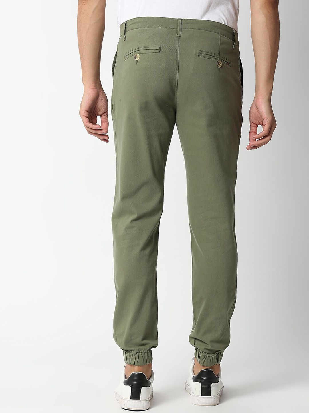 Thomas Scott Men Olive Green Joggers Trousers