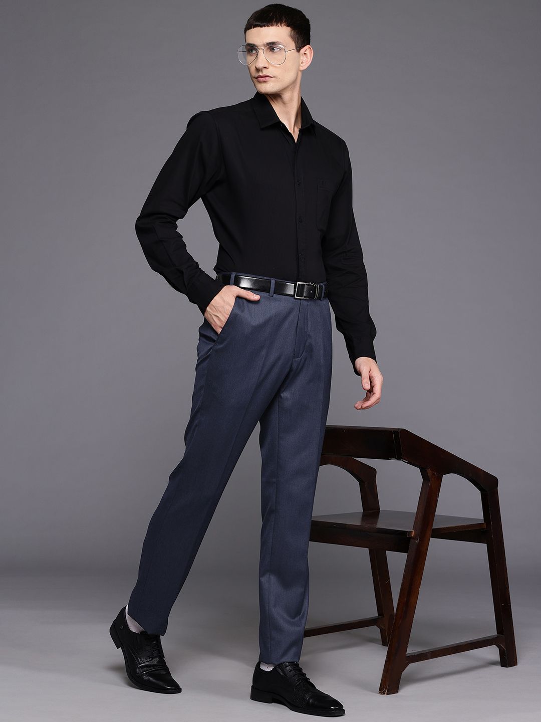 Raymond Men Mid-Rise Contemporary Fit Formal Trousers