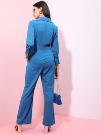 Tokyo Talkies Women Solid Three-Quarter Sleeves Basic Jumpsuit