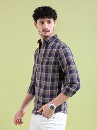 The Indian Garage Co Men Regular Fit Checked Casual Shirt